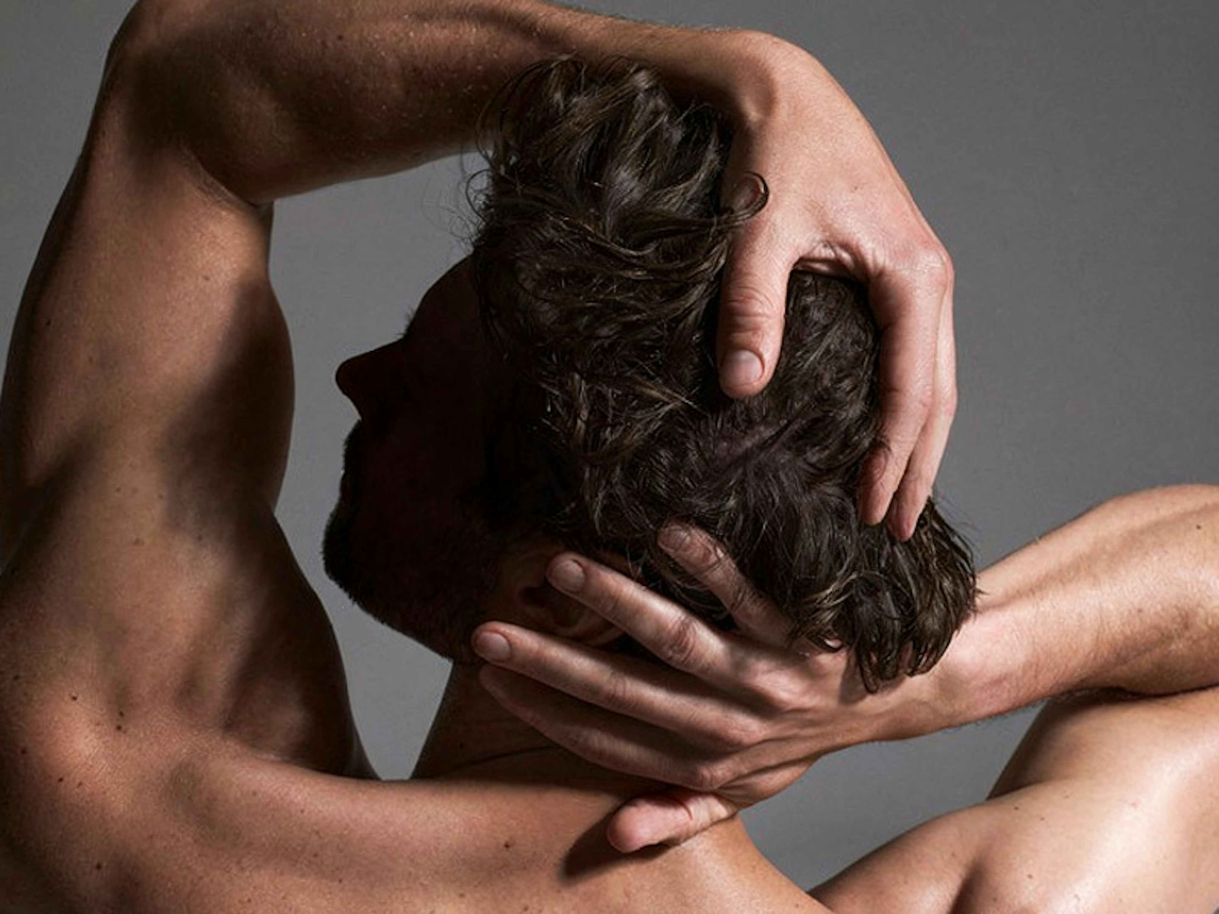 Man receiving a grooming treatment