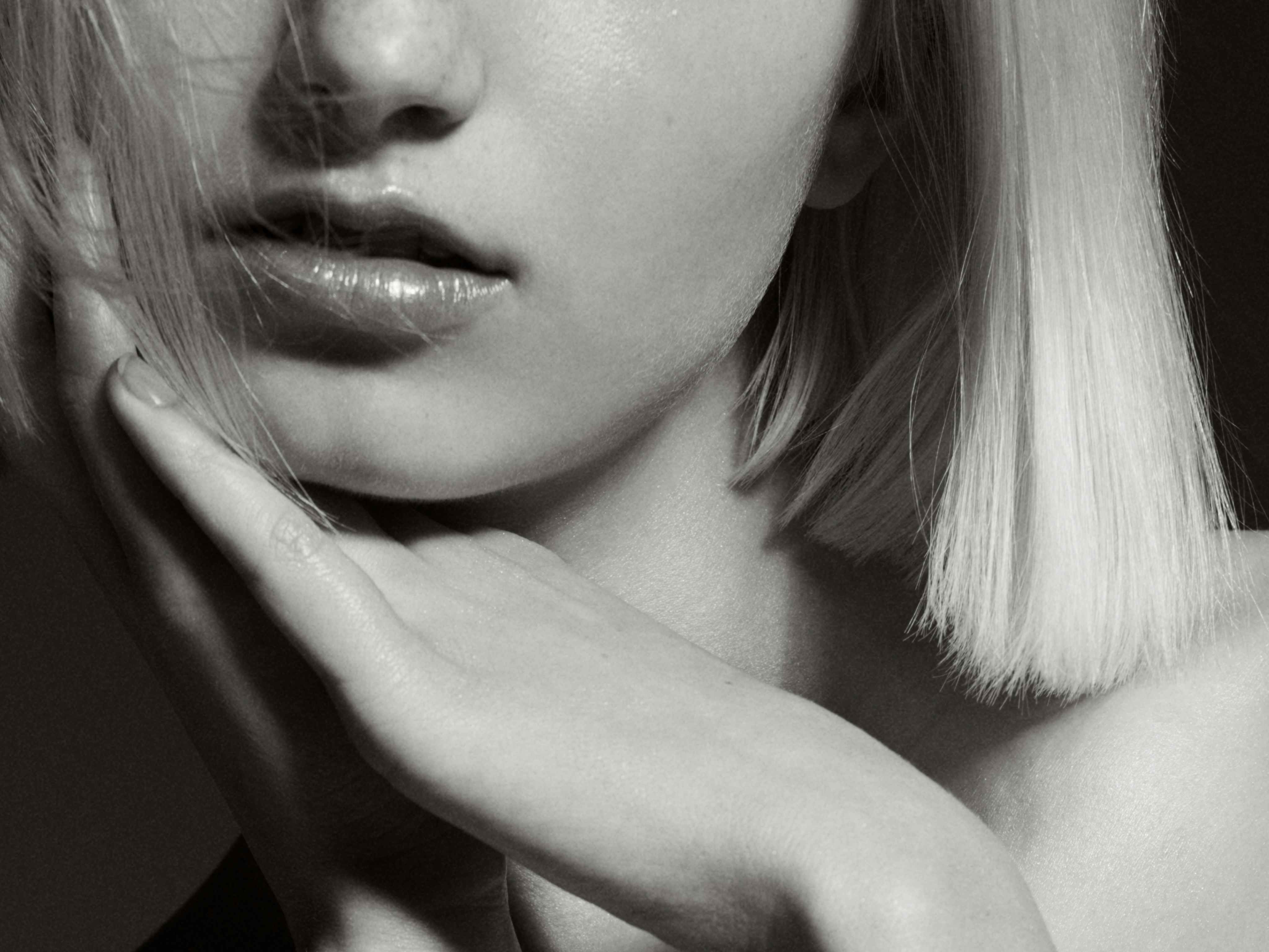 Sensitive skin care close-up